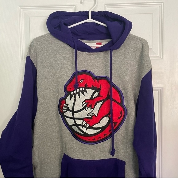 Mitchell & Ness EUC Toronto Raptors Purple & Grey Pullover Hoodie Large - Picture 2 of 6
